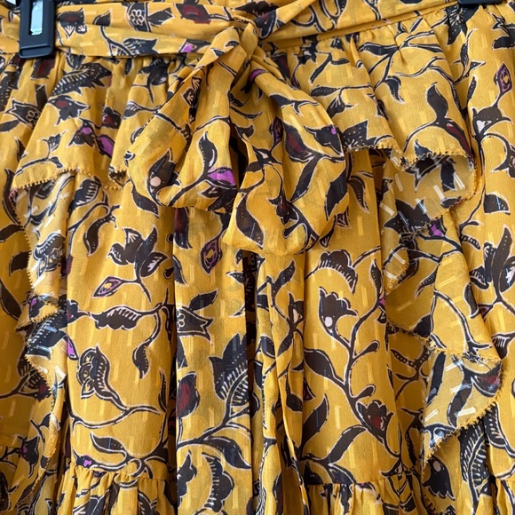 Ulla Johnson Zea Ruffle Belted Mini Silk Blend Fully Lined Floral Skirt SZ 2 - Picture 5 of 8
